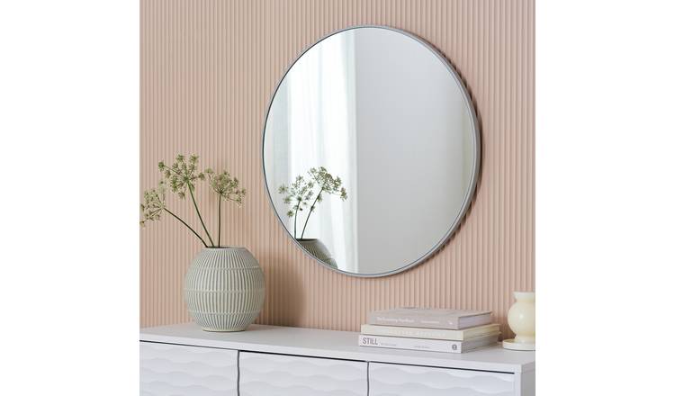 Home Essentials Grey Round Wall Mirror  - 70x70cm