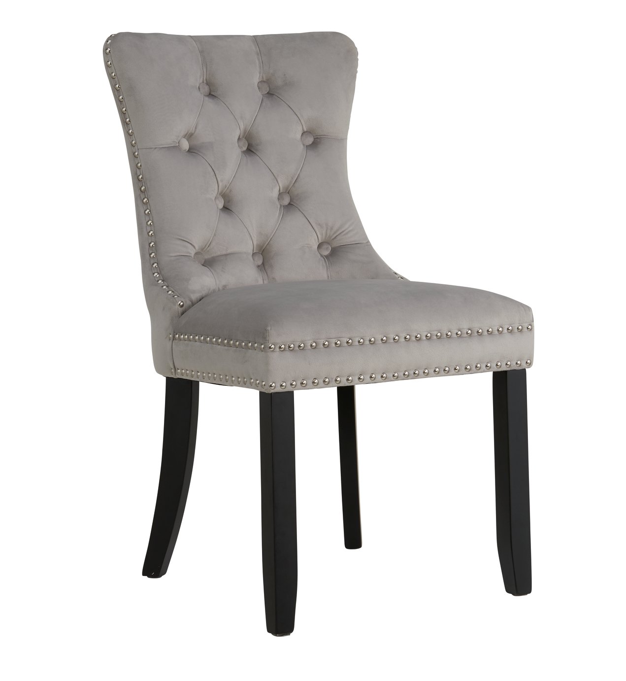 Argos Home Princess Velvet Dining Chair Light Grey