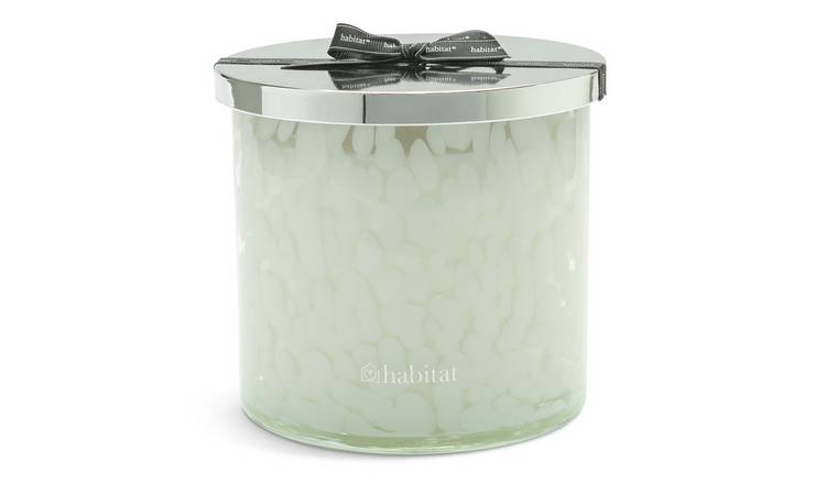 Habitat XXL Luxe White Confetti Candle - Geranium & Pear