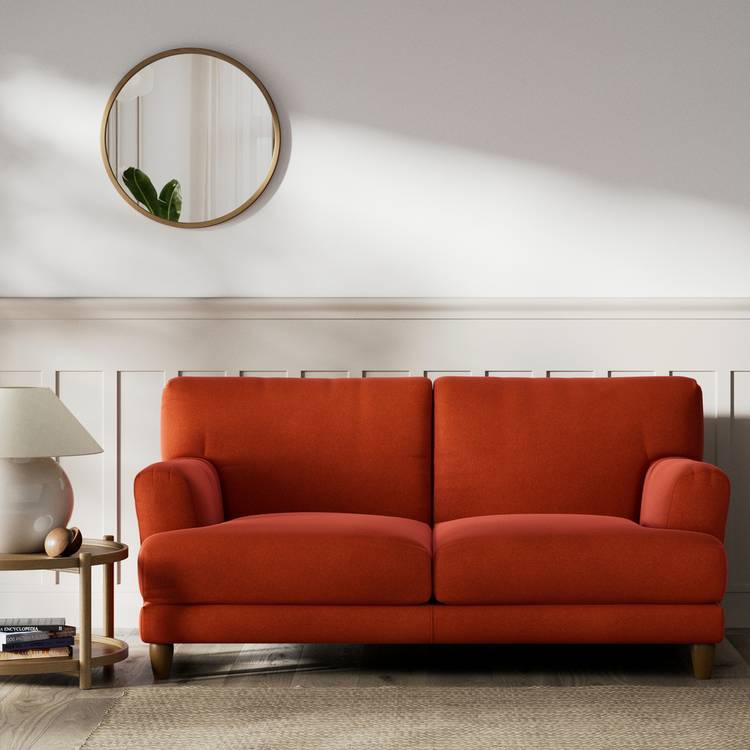 Habitat Askem Velvet 2 Seater Sofa - Burnt Orange - Dark Leg 0