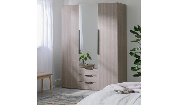 Argos Home Hallingford 3 Door 3 Drawer Wardrobe - Grey  