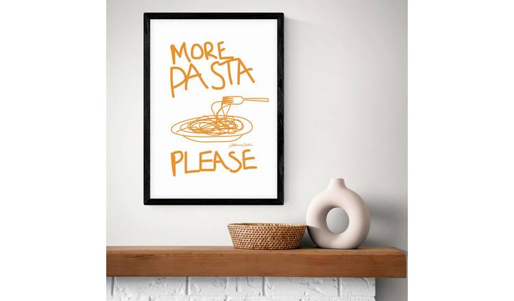 East End Prints More Pasta Please Black Frame Art Print - A3