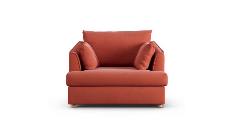 Habitat Holmfirth Fabric Cuddle Chair - Papaya