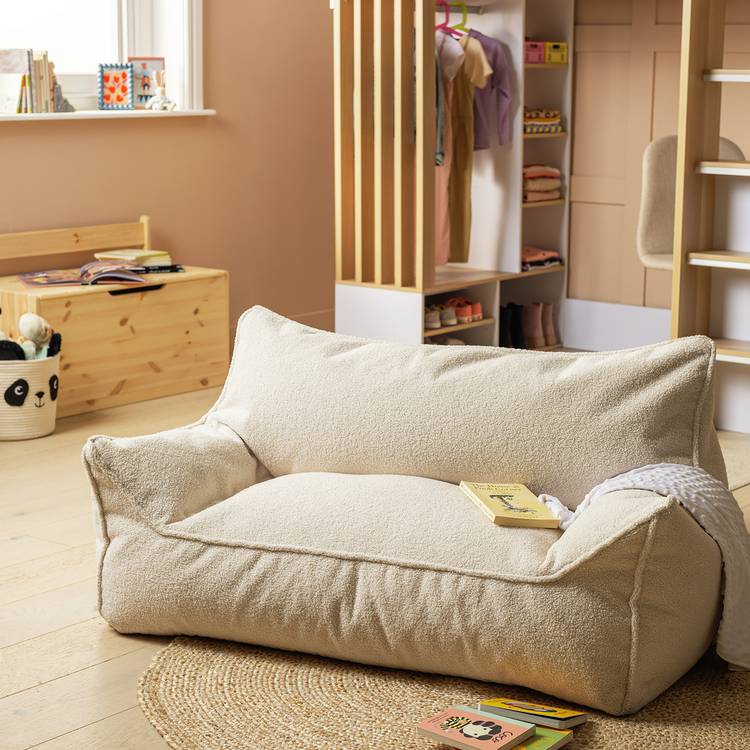 Kaikoo Kids Double Chair Bean Bag - Off White 0