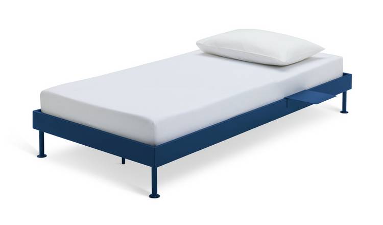 Habitat Maddox Single Metal Bed Frame with Bedside - Blue