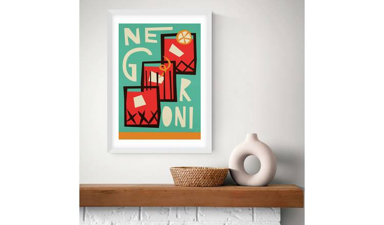 East End Prints Negroni White Frame Art Print - A2