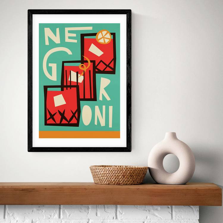 East End Prints Negroni Black Frame Art Print - A3 0