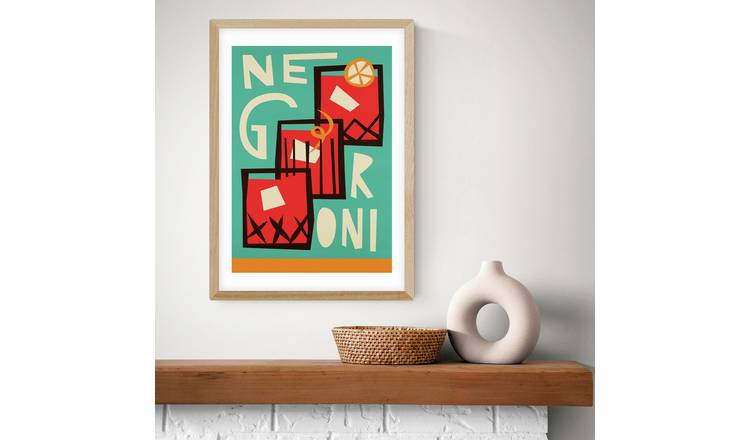 East End Prints Negroni Oak Frame Art Print - A3