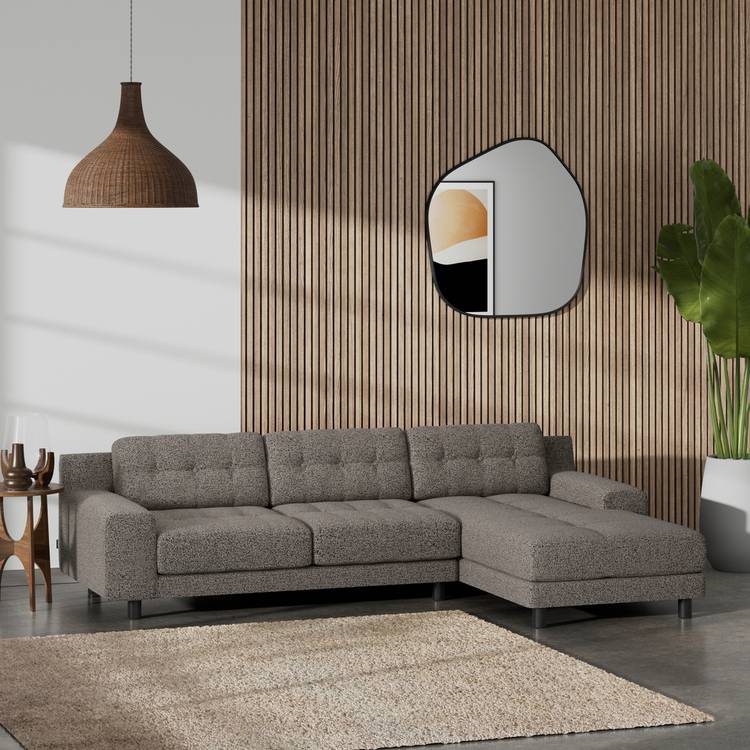 Habitat Hendricks Right Hand Corner Sofa -Charcoal-Black Leg 0