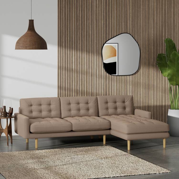 Habitat Fenner Right Hand Corner Sofa - Biscuit - Ash Leg 0