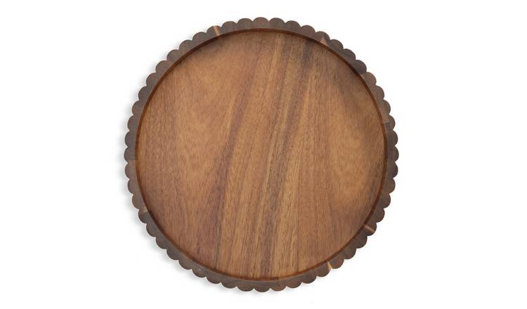 Habitat Ribbed Acacia Wood Tray