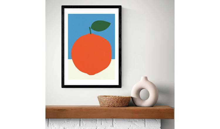 East End Prints Orange Black Frame Art Print - A2