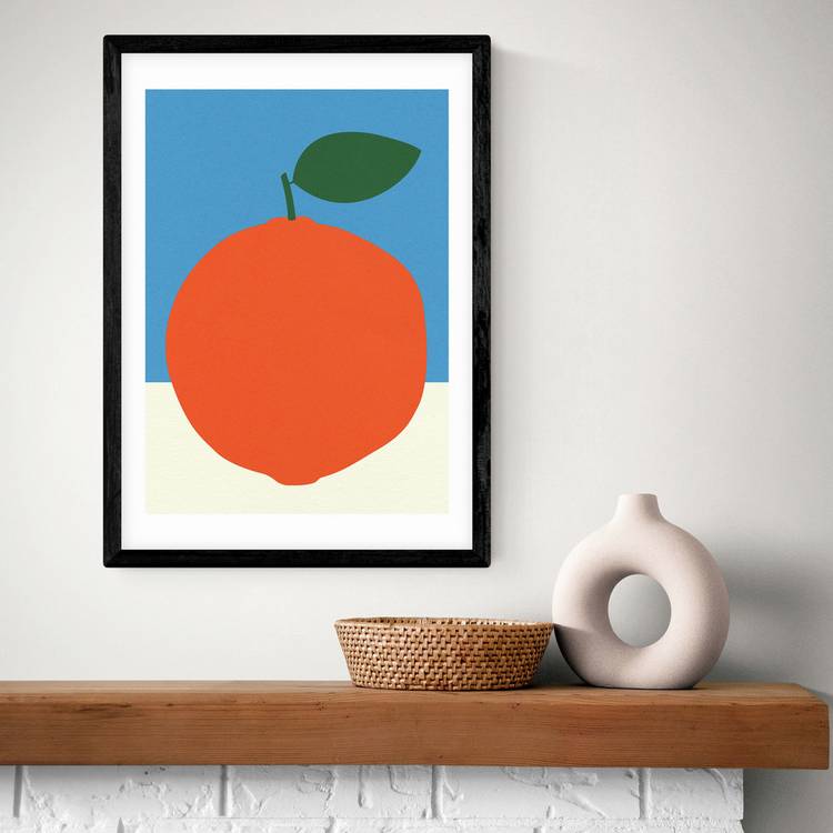 East End Prints Orange Black Frame Art Print - A2 0