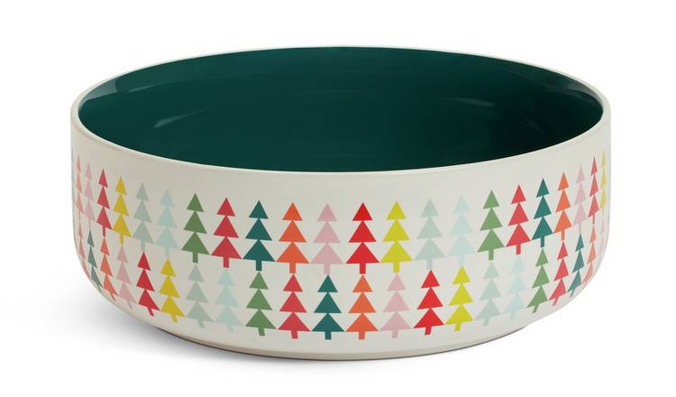 Habitat Trees Ceramic Serve Bowl - Green