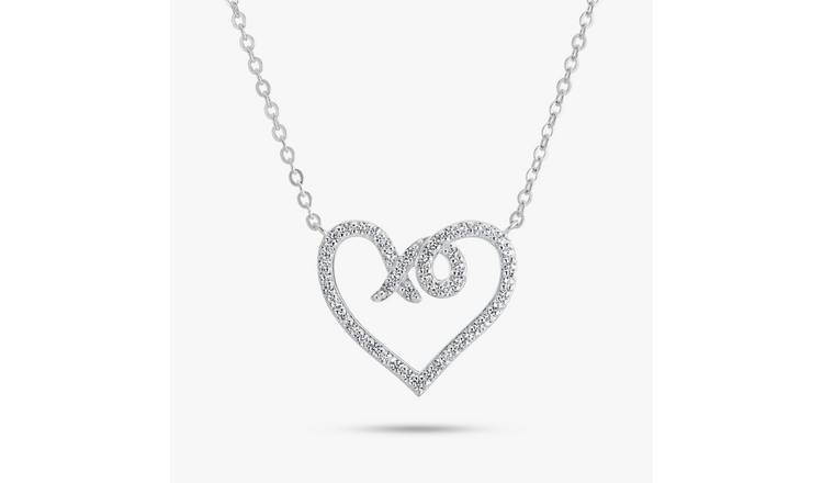 Revere Sterling Silver XO Heart Pendant Necklace 