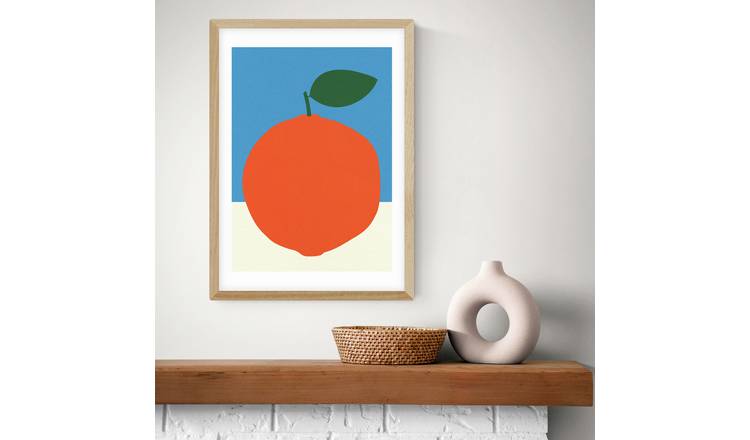 East End Prints Orange Oak Frame Art Print - A2