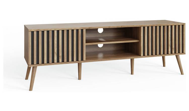 GFW Louvered 2 Door TV Unit - Oak