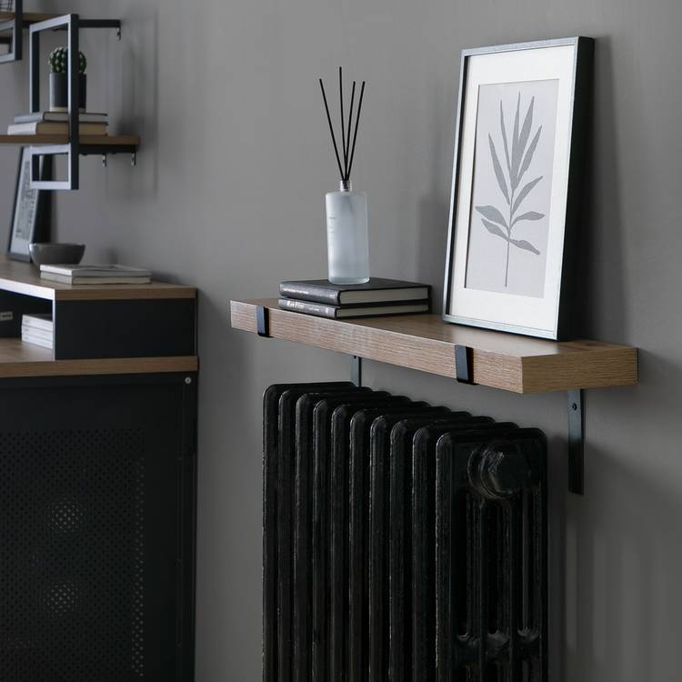 Habitat Loft Living 90cm Radiator Shelf - Oak 0