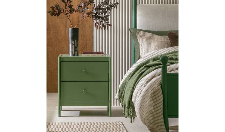 Habitat Bronte 2 Drawer Bedside Table - Green