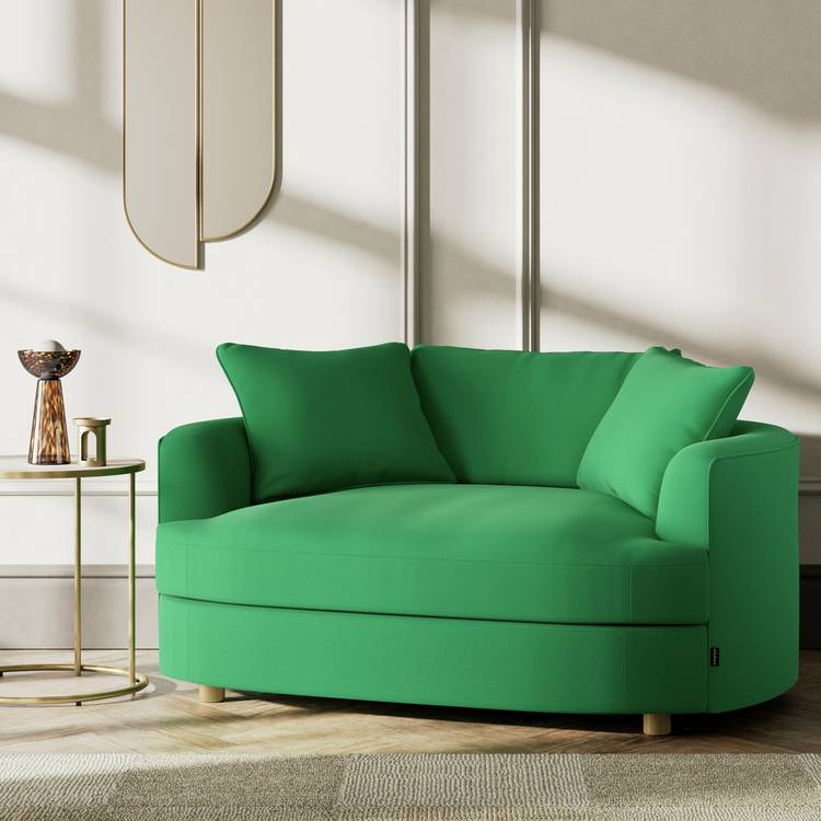 Habitat Sacha Fabric Cuddle Chair - Emerald Green - Ash Leg 0