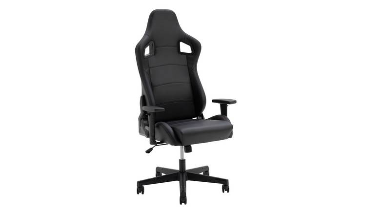 Argos Home Veda Faux Leather Office Gaming Chair - Black