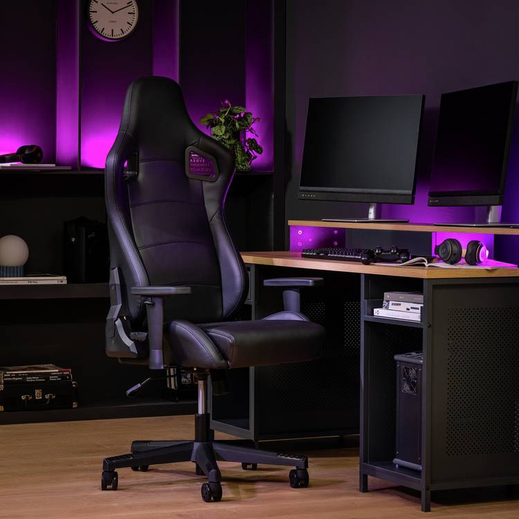 Argos Home Veda Faux Leather Office Gaming Chair - Black 0