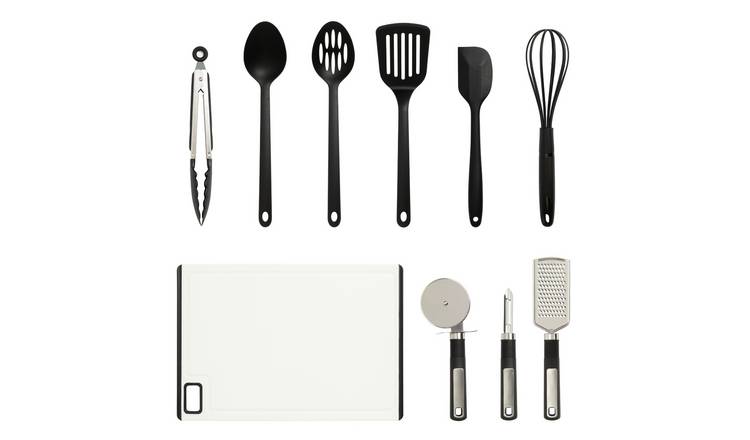 Home Essentials 10 Piece Utensils Set - Black