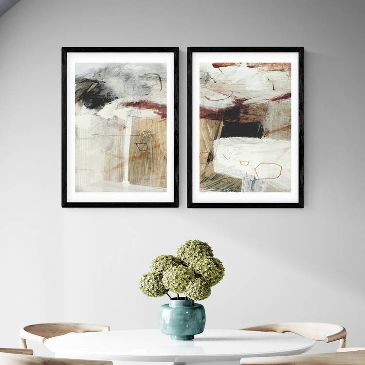 East End Prints Paint Abstract Black Frame Art Print - A3 0