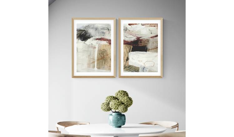 East End Prints Paint Abstract Oak Frame Art Print - A3