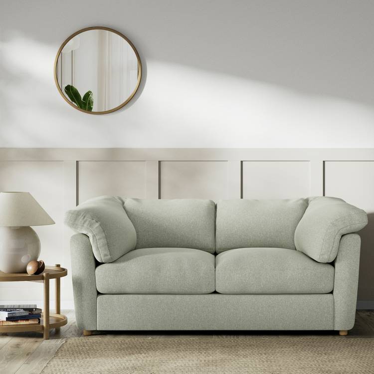 Habitat Wynn Fabric 2 Seater Sofa - Sage Green - Ash Leg 0
