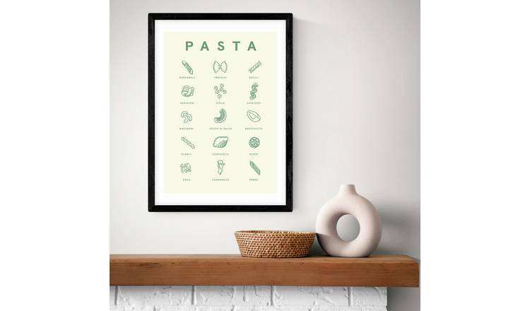 East End Prints Pasta Guide Black Frame Art Print - A2