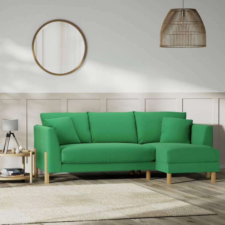 Habitat Aston Right Hand Corner Sofa - Emerald Green-Ash Leg 0