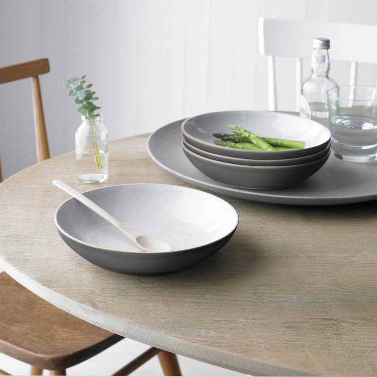 Denby 4 Piece Stoneware Pasta Bowls - Fossil Grey 0