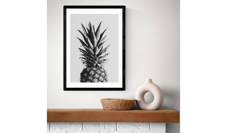 East End Prints Pineapple Black Frame Art Print - A2