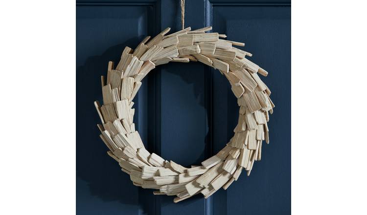 Habitat Whitewash Wood Christmas Wreath