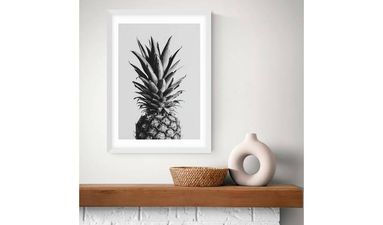 East End Prints Pineapple White Frame Art Print - A2