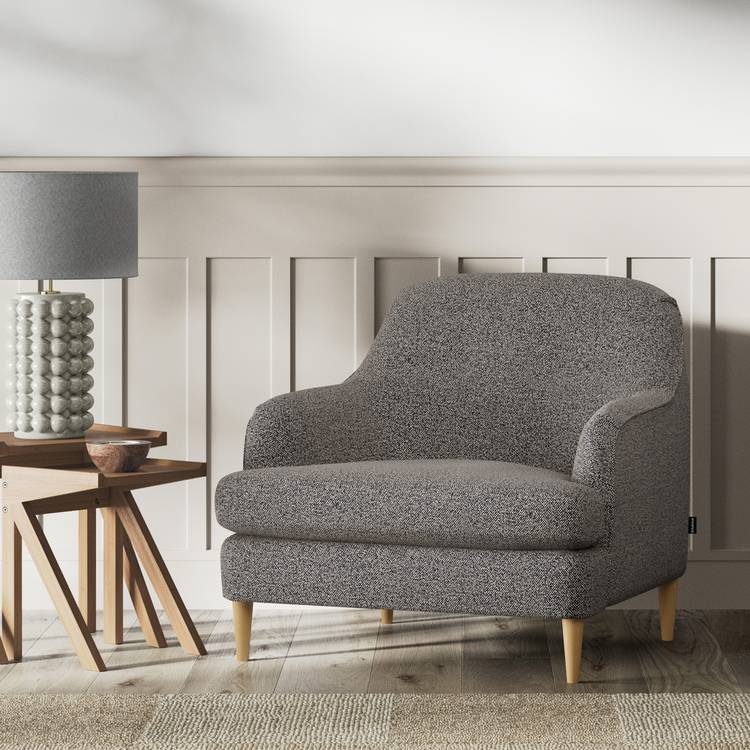 Habitat Frome Fabric Armchair - Charcoal - Ash Leg 0