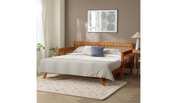 Buy Habitat Aspley Trundle Day Bed with 2 Mattresses Oak Effect Folding and guest beds Argos