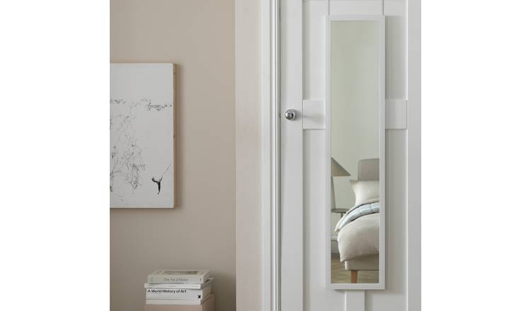 Home Essentials White Full Length Over the Door Mirror