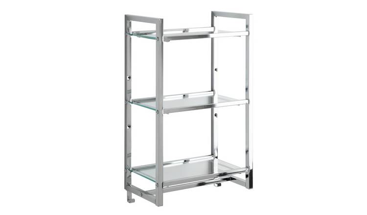 Argos Home Towel Rail & Hook Bathroom Storage Shelves-Chrome