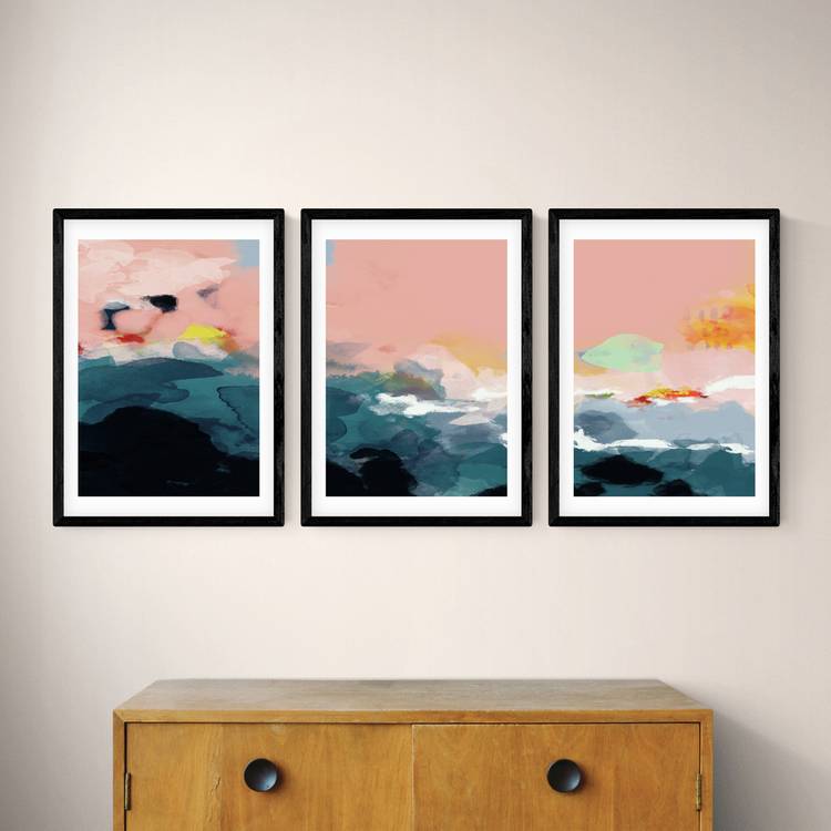 East End Prints Landscape Black Frame Art Print Set - A3 0