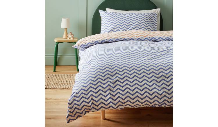 Habitat Zig Zag Blue Kids Bedding Set - Toddler