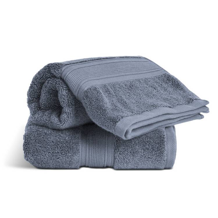 Habitat Supersoft 2 Pack Hand Towel - Rustic Blue 0