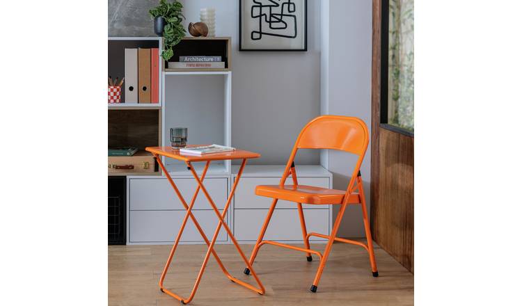 Habitat Airo Metal Folding Side Table - Orange