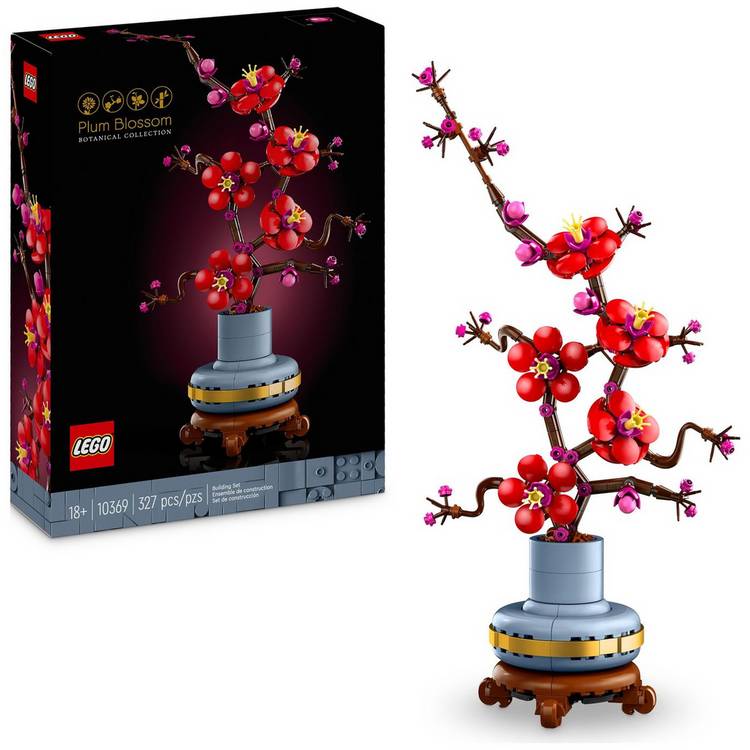 LEGO Icons Plum Blossom Flower Building Set for Adults 10369 0
