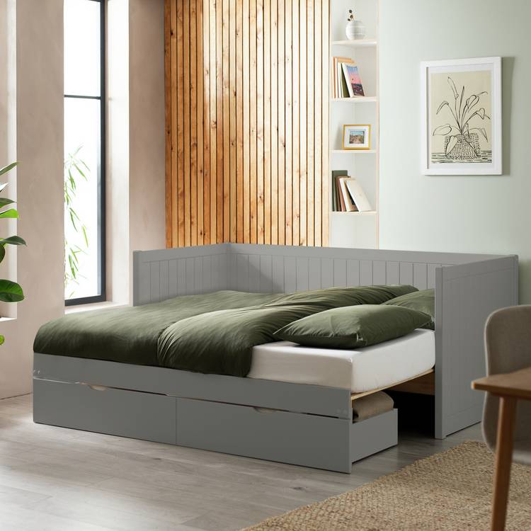 Habitat Axel Trundle Day Bed with 1 Drawer - Grey 0