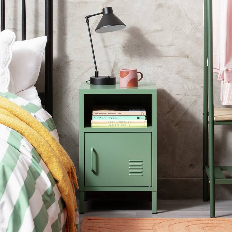 Habitat Stevie 1 Door Bedside Table - Green 0