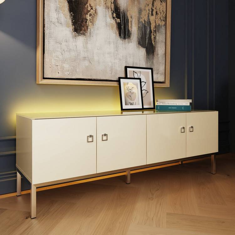 Frank Olsen Lyra 4 Door TV Unit - Antique White  0