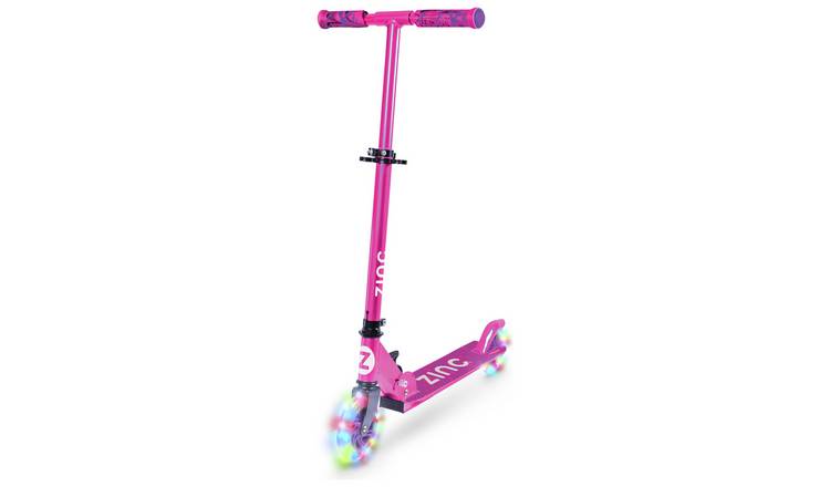 Zinc Identity Light Up Foldable 2 Wheel Scooter - Pink