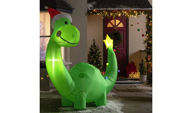 Argos Home Pre Lit Christmas Inflatable Dinosaur Decoration